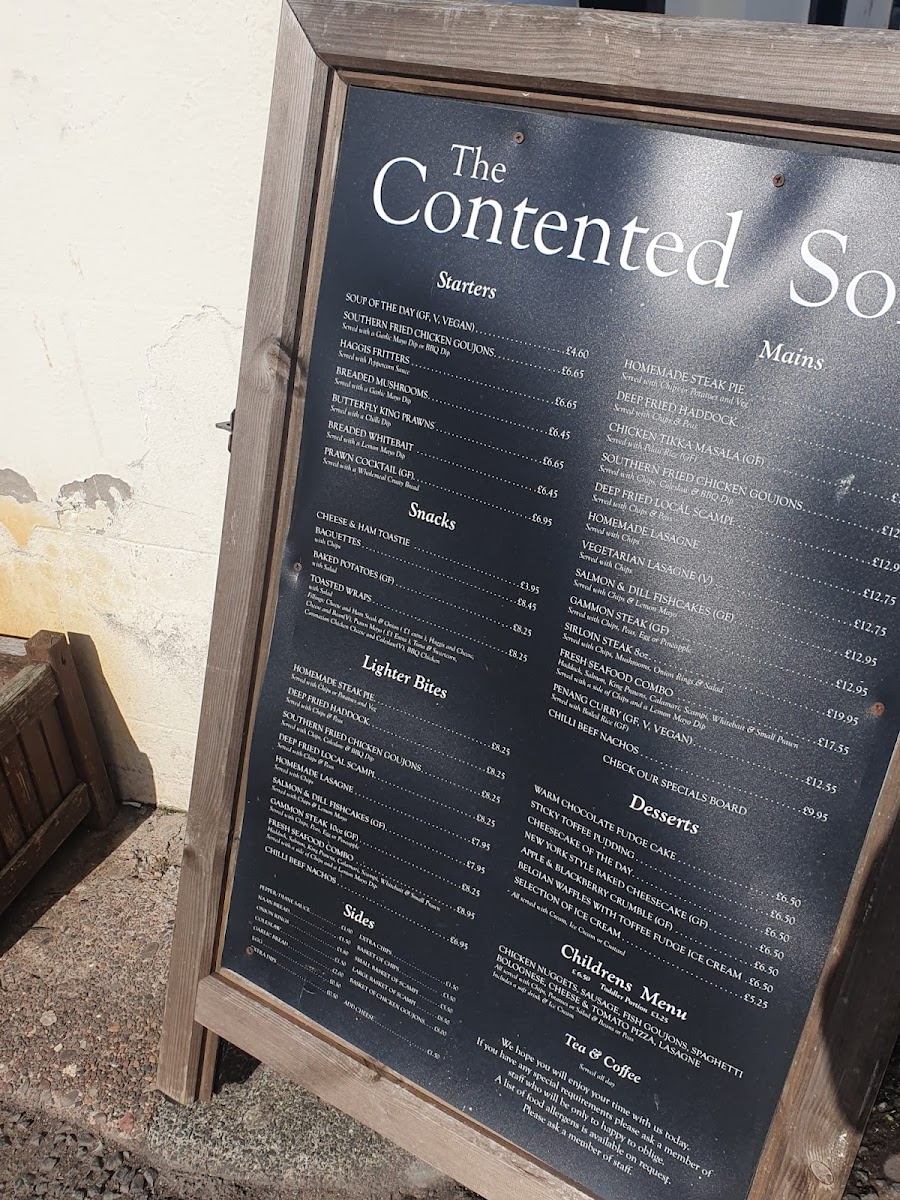 The Contented Sole Menu - Image 1